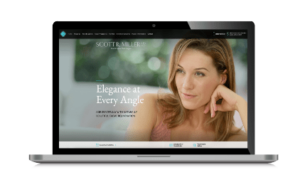 Rendering of Scott Miller Cosmetic Facelift Specialty Site as viewed on laptop