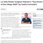 San Diego Plastic Surgeon Honored By Castle Connolly as a Top Doctor 2023